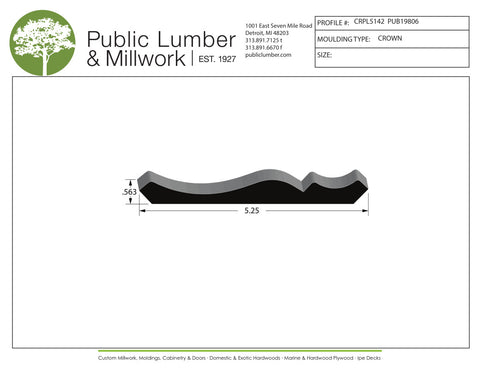 9/16"x5-1/4" Crown CRPL5142