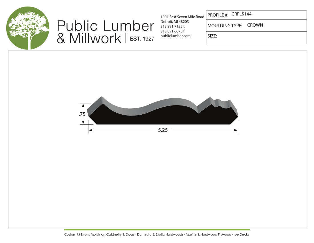 3/4"x5-1/4" Crown CRPL5144