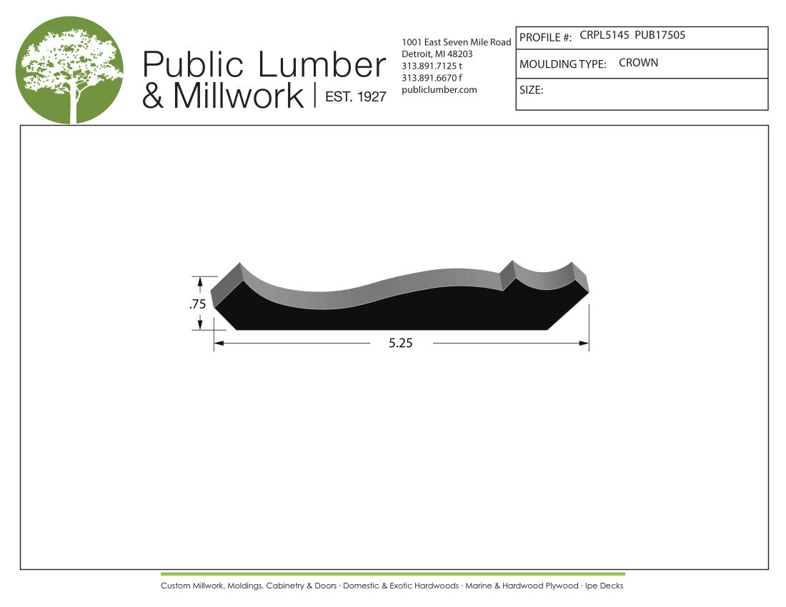3/4"x5-1/4" Crown CRPL5145