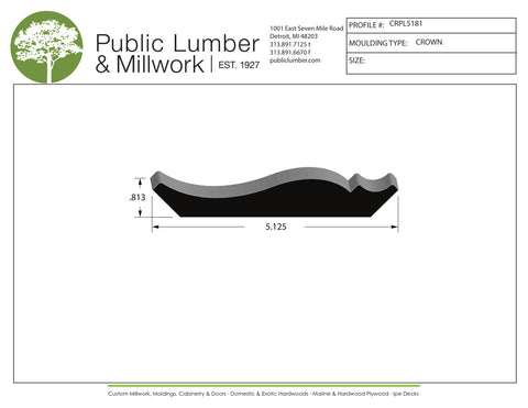 13/16"x5-1/8" Crown CRPL5181