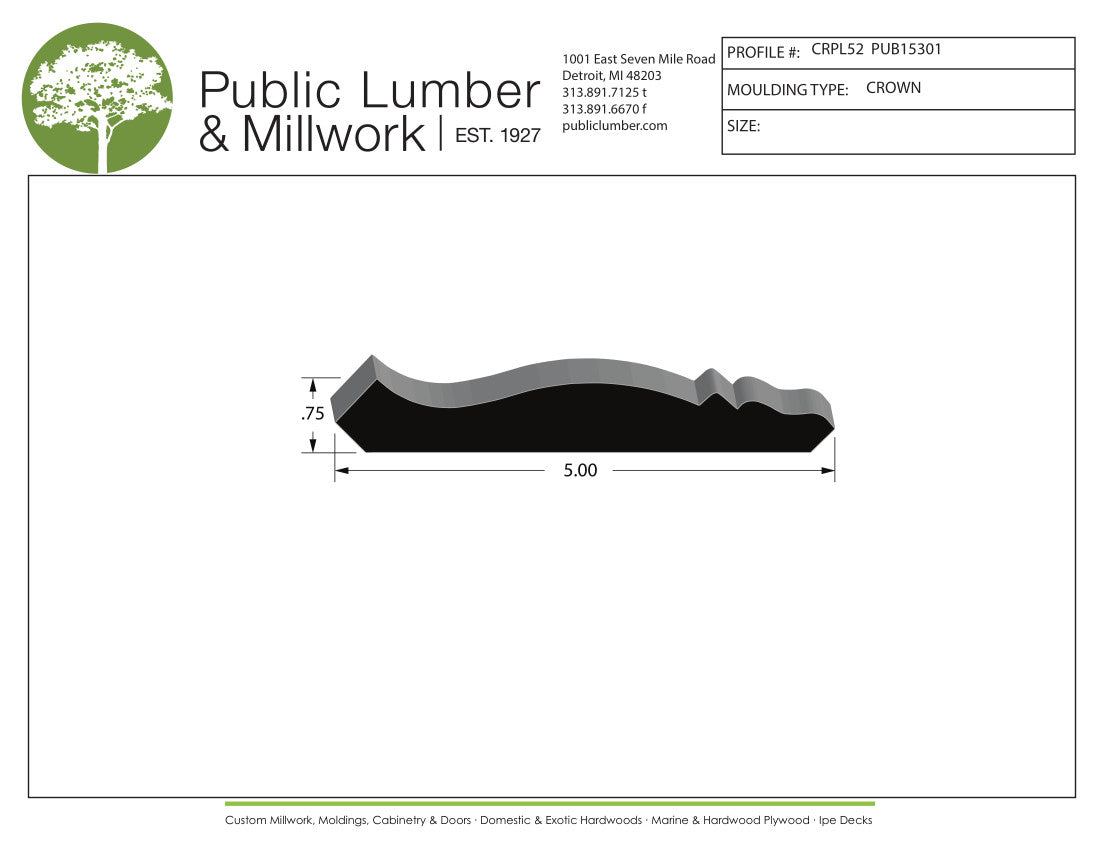 3/4"x5" Crown CRPL52