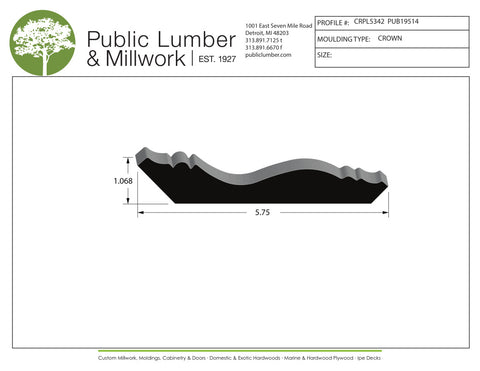 1-1/16"x5-3/4" Crown CRPL5342