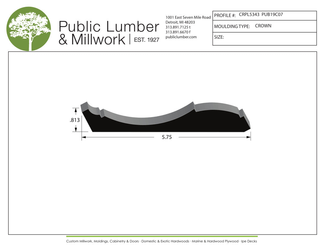 13/16"x5-3/4" Crown CRPL5343