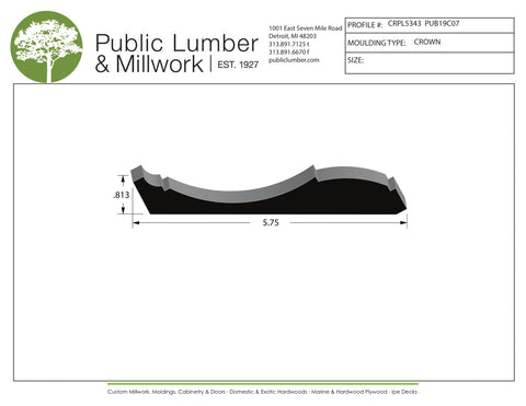 13/16"x5-3/4" Crown CRPL5343