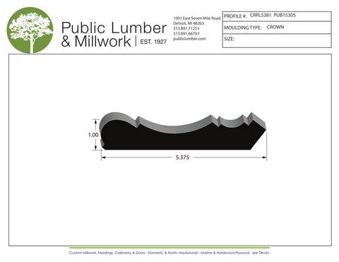 1"x5-3/8" Crown CRPL5381