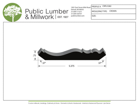 3/4"x5-3/8" Crown CRPL5382