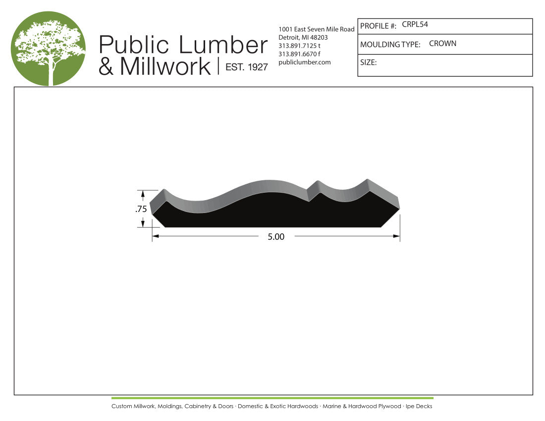3/4"x5" Crown CRPL54
