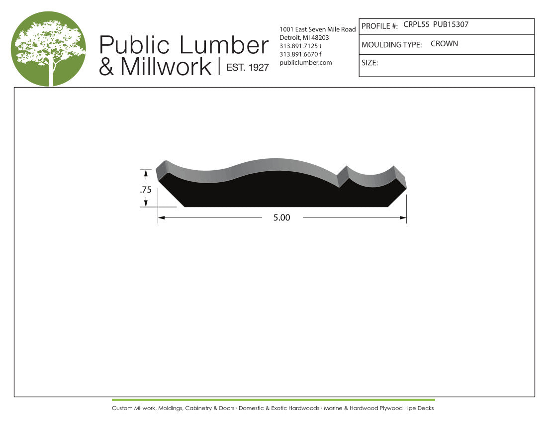 3/4"x5" Crown CRPL55