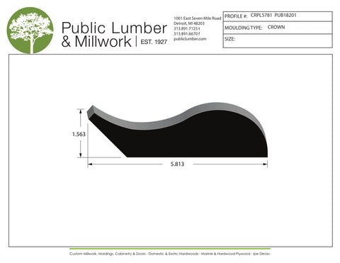 1-9/16"x5-7/8" Crown CRPL5781