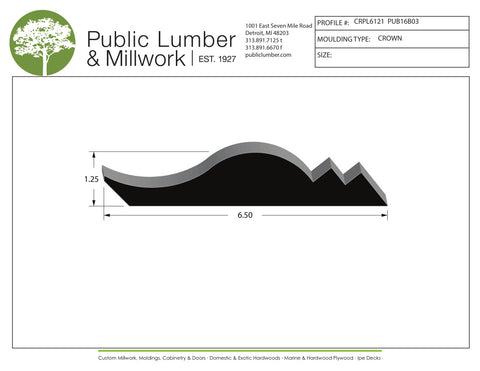 1-1/4"x6-1/2" Crown CRPL6121