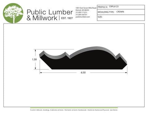 1-1/2"x6-1/2" Crown CRPL6123