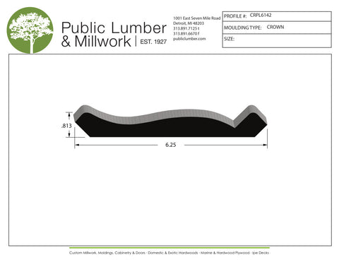 13/16"x6-1/4" Crown CRPL6142
