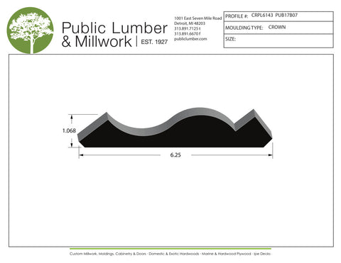 1-1/16"x6-1/4" Crown CRPL6143