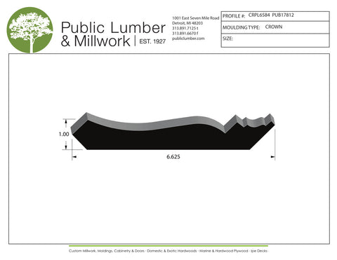 1"x6-5/8" Crown CRPL6584