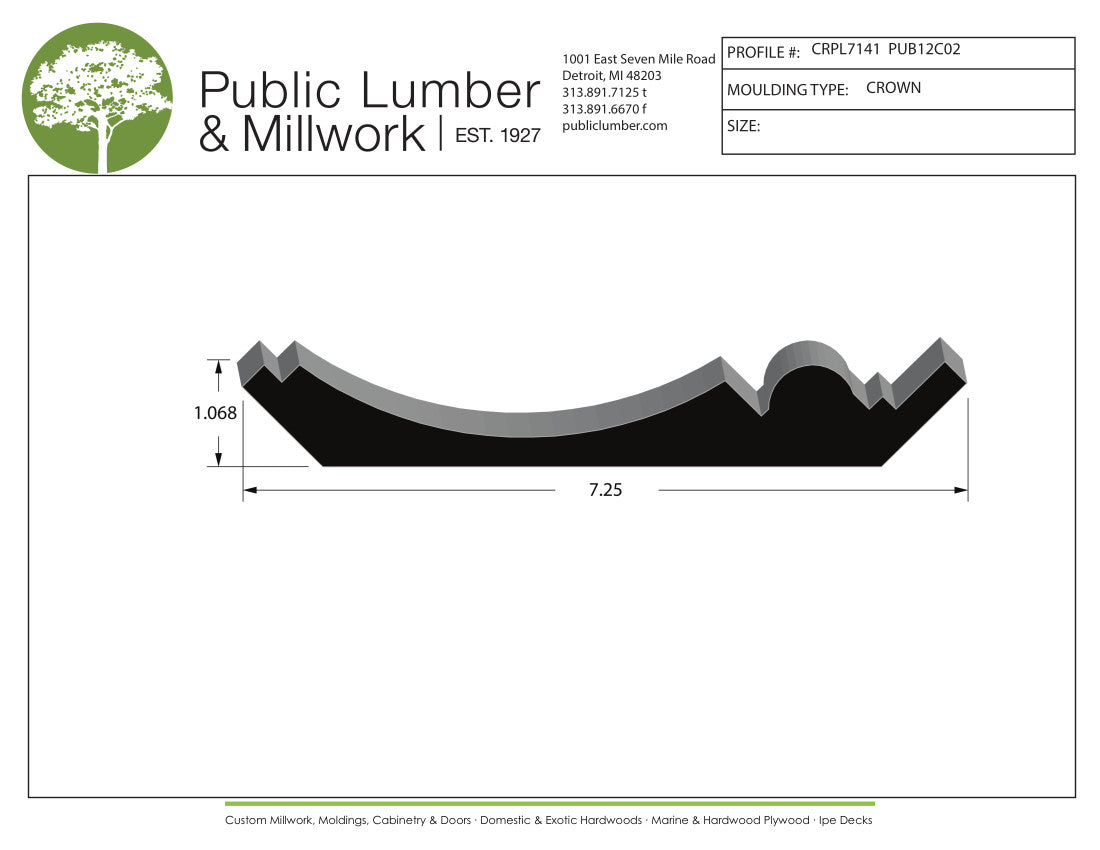 1-1/16"x7-1/4" Crown CRPL7141