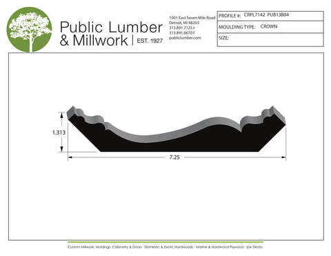 1-5/16"x7-1/4" Crown CRPL7142