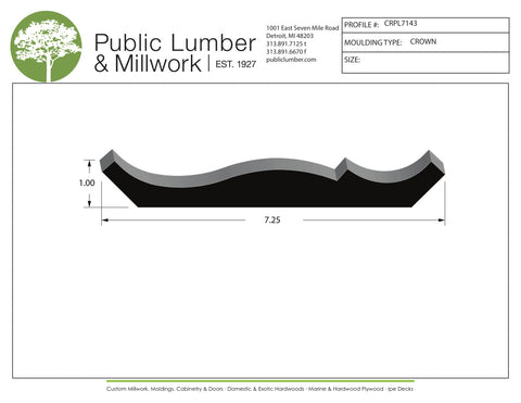 1"x7-1/4" Crown CRPL7143