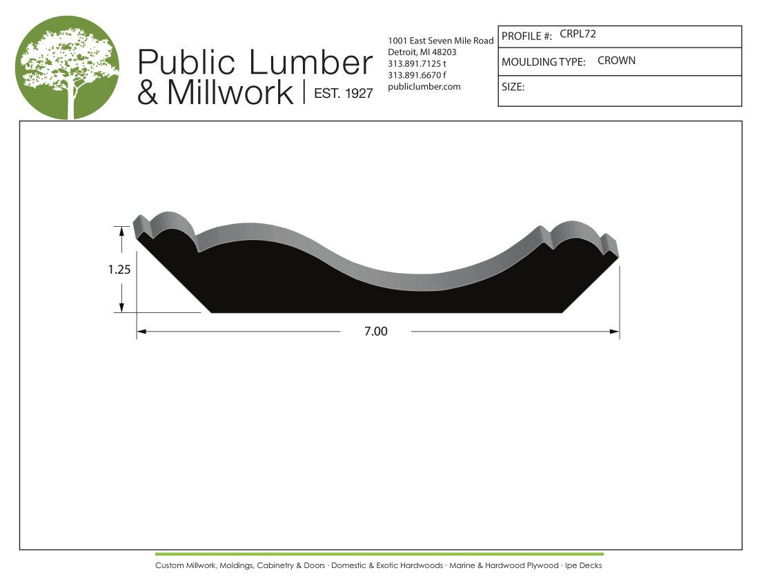 1-1/4"x7" Crown CRPL72