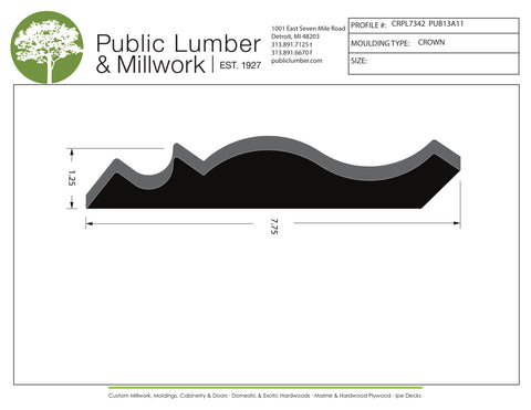 1-1/4"x7-3/4" Crown CRPL7342