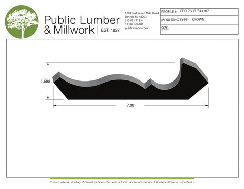 1-11/16"x7" Crown CRPL73
