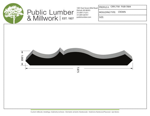 1-1/16"x7-7/8" Crown CRPL7781