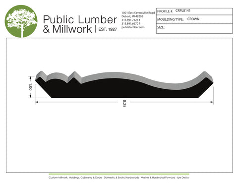 1"x8-1/4" Crown CRPL8141