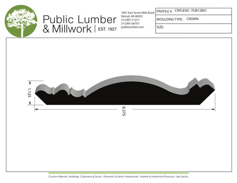 1-1/8"x8-3/8" Crown CRPL8381