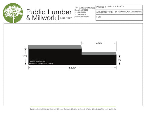 1-1/4"x6-5/8"  Rabbeted Jamb JMPL2