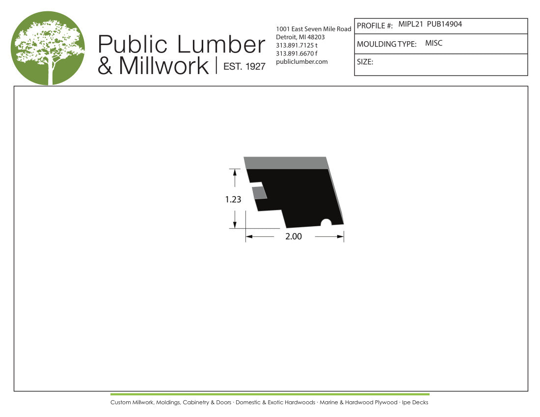 1-1/4"x2" Sill Cap MIPL21
