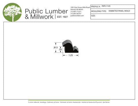 13/16"x1-1/4" Rabbeted Panel PAPL1145