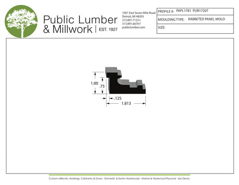 1"x1-7/8" Rabbeted Panel PAPL1781