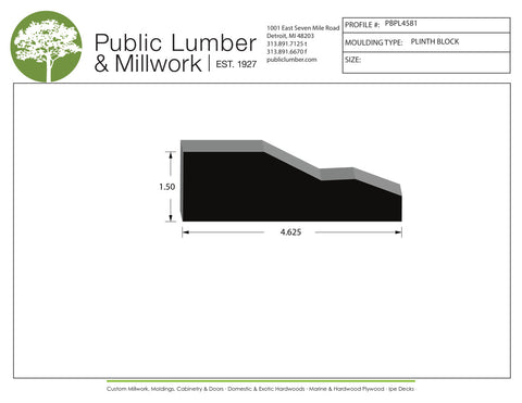 1-1/2"x4-5/8"  Plinth Block PBPL4581