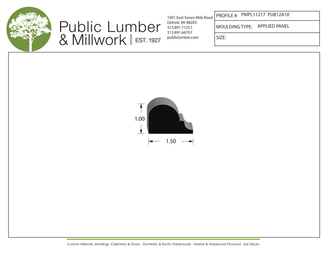 1"x1-1/2" Applied Moulding PMPL11217