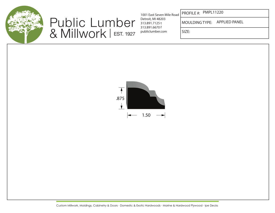7/8"x1-1/2" Applied Moulding PMPL11220