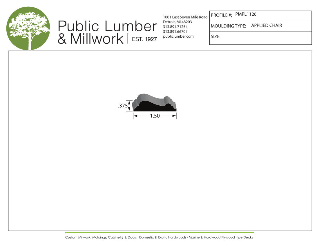 3/8"x1-1/2" Applied Moulding PMPL1126