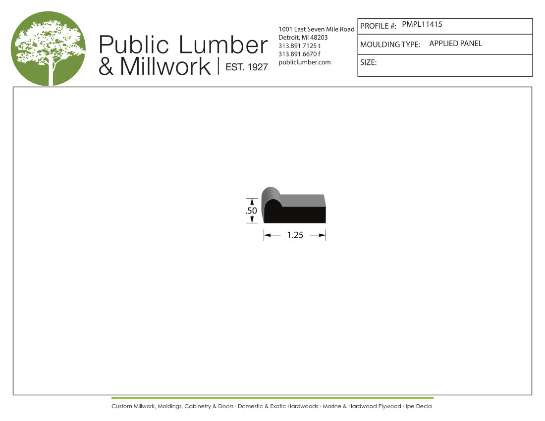 1/2"x1-1/4" Applied Moulding PMPL11415