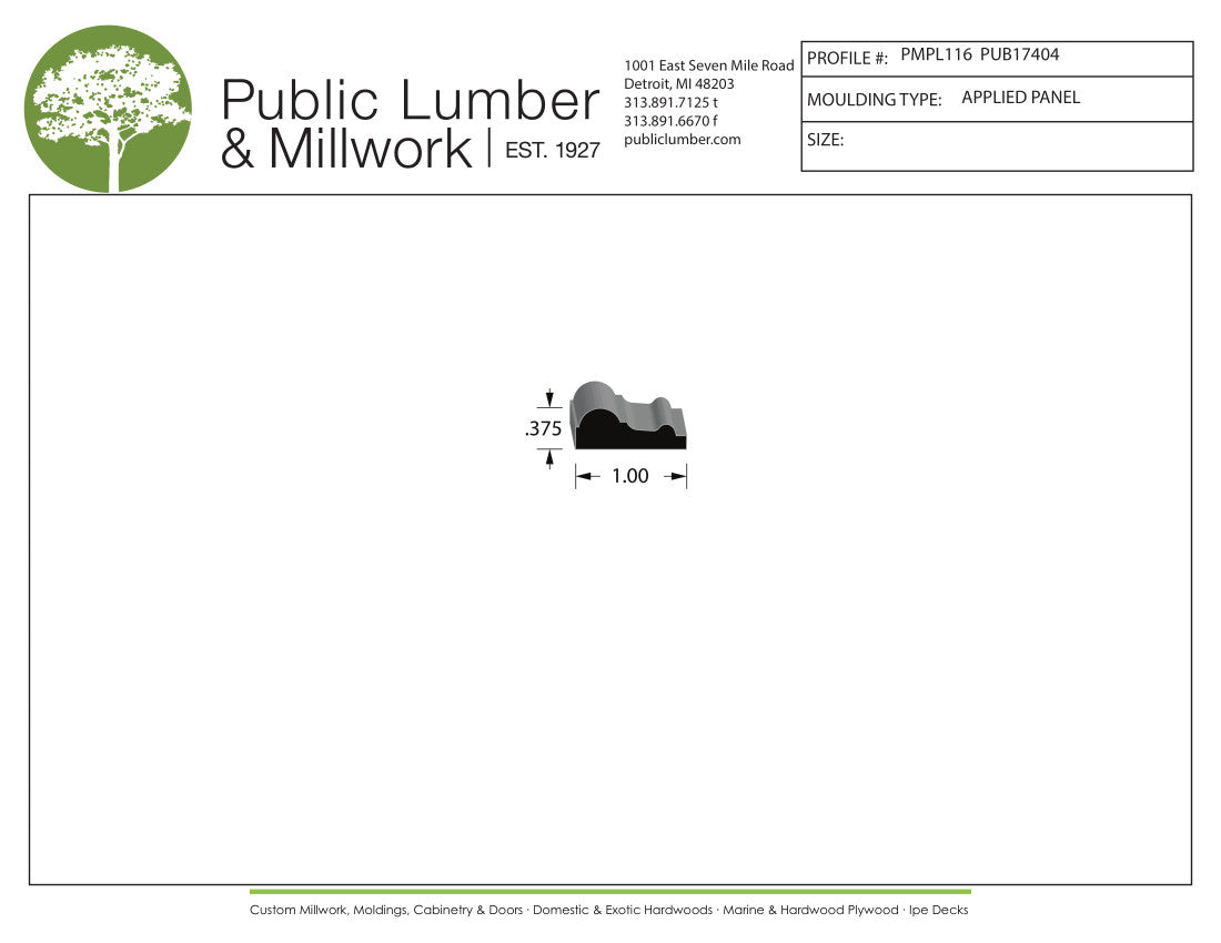 3/8"x1" Applied Moulding PMPL116