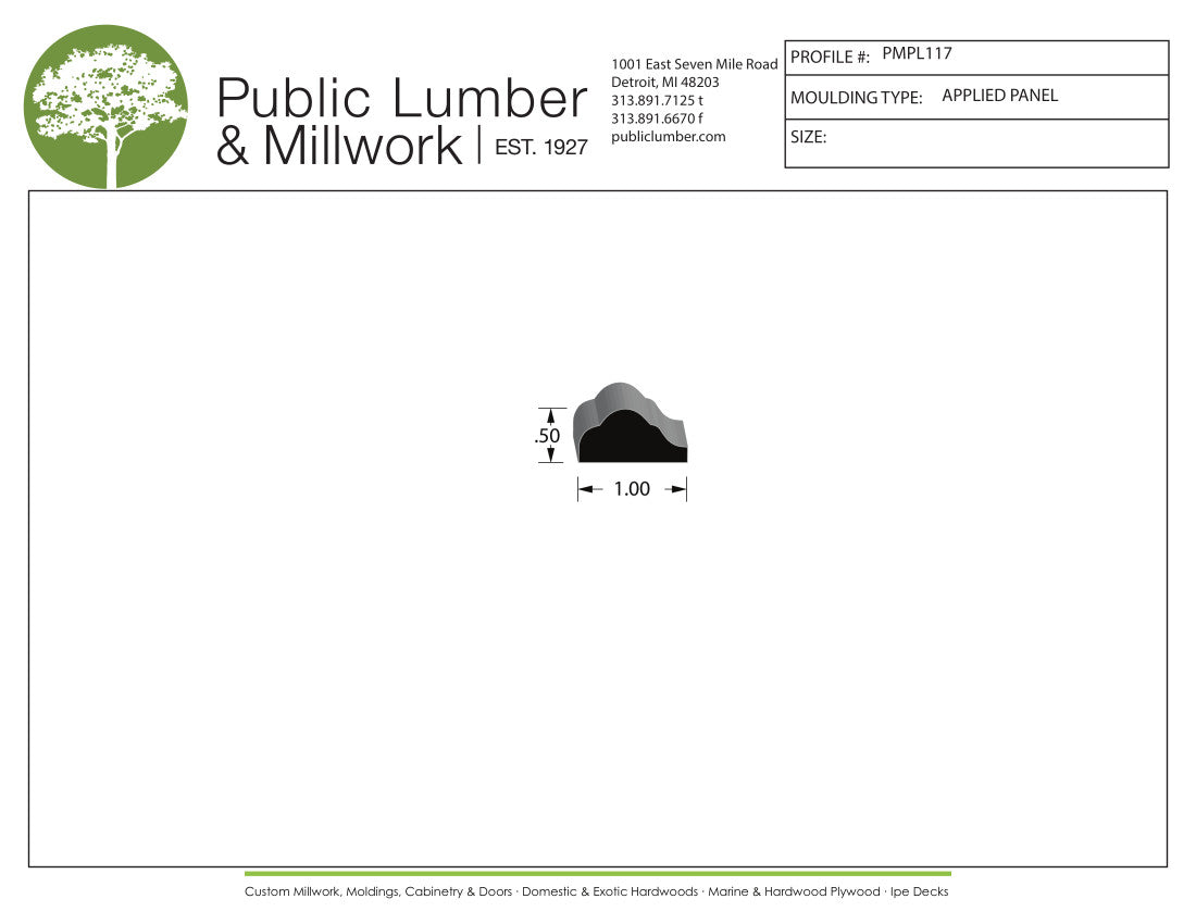 1/2"x1" Applied Moulding PMPL117