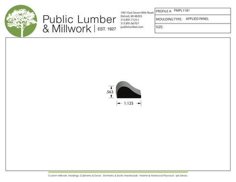 9/16"x1-1/8" Applied Moulding PMPL1181
