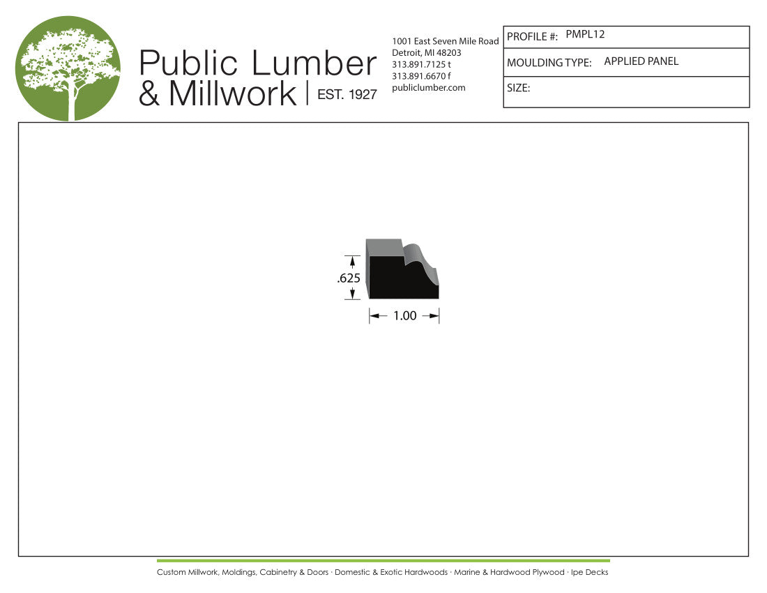 5/8"x1" Applied Moulding PMPL12