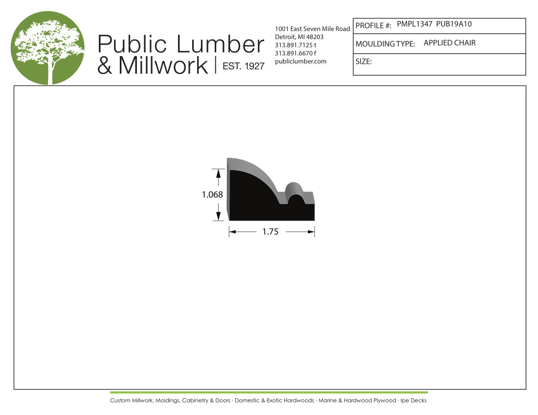1-1/16"x1-3/4" Applied Moulding PMPL1347