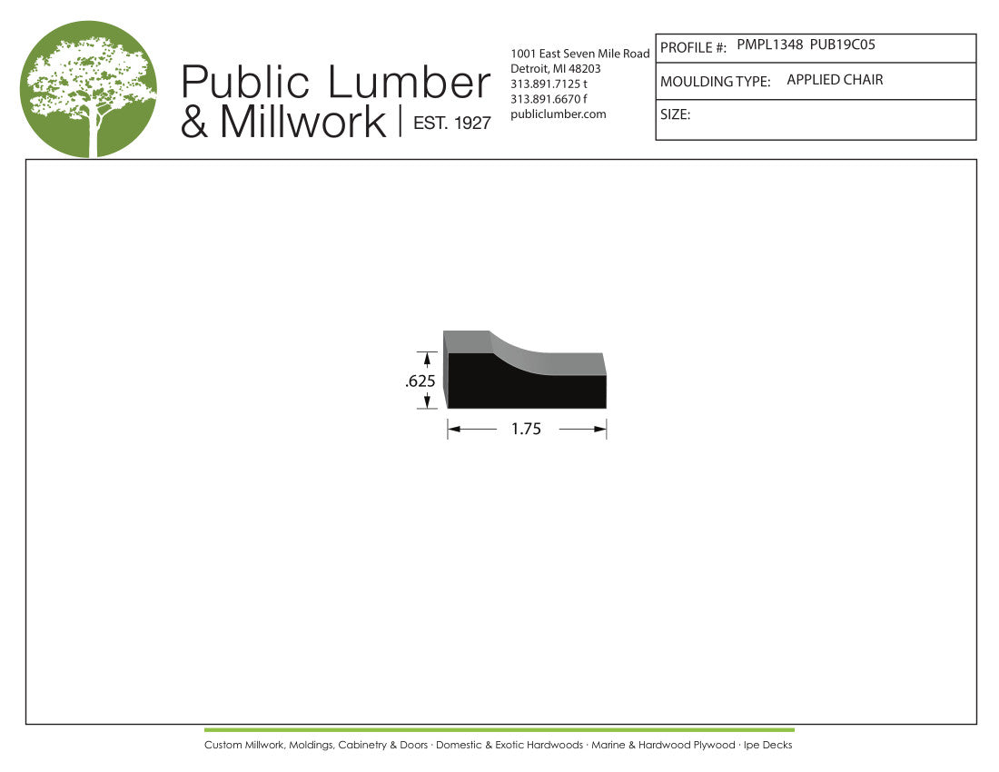 5/8"x1-3/4" Applied Moulding PMPL1348