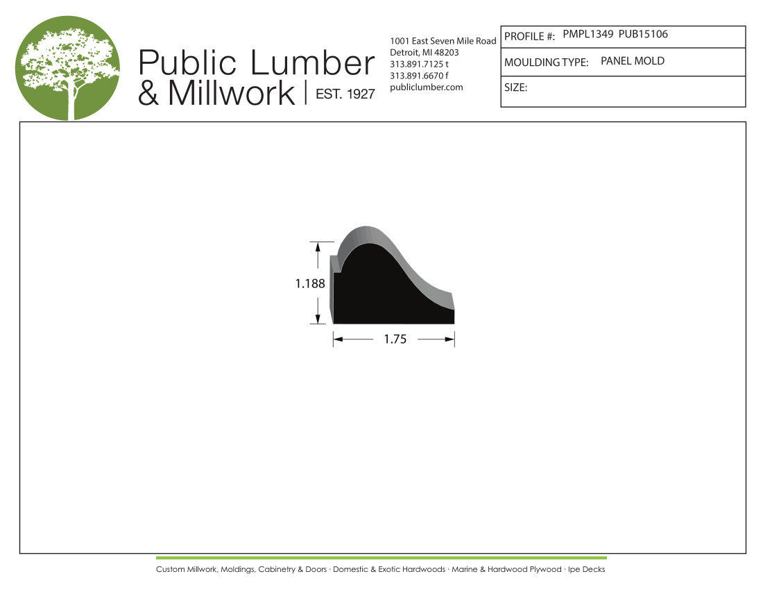 1-3/16"x1-3/4" Applied Moulding PMPL1349