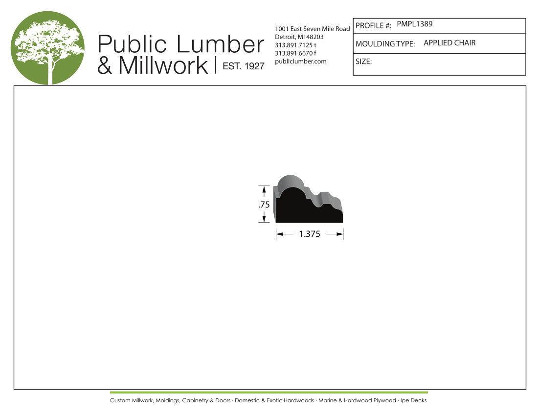 3/4"x1-3/8" Applied Moulding PMPL1389