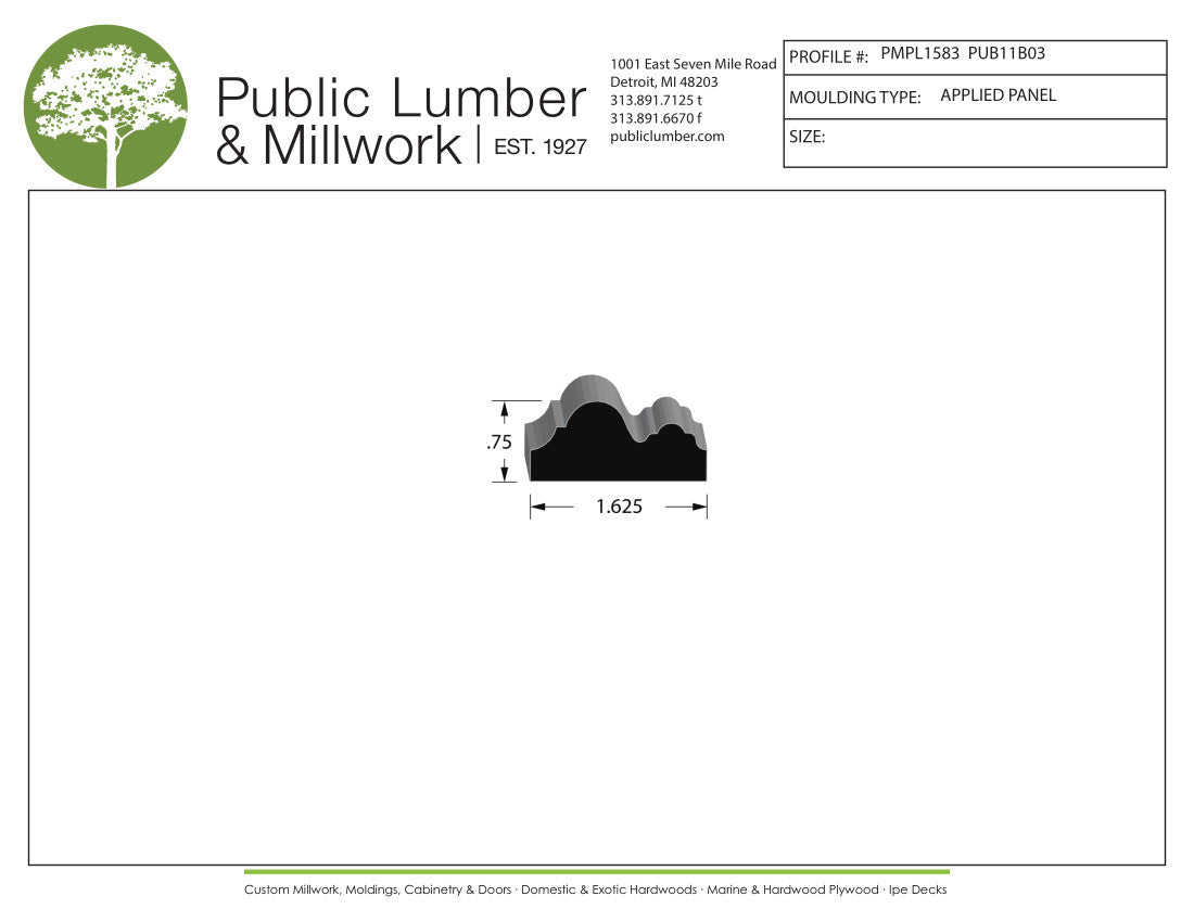 3/4"x1-5/8" Applied Moulding PMPL1583