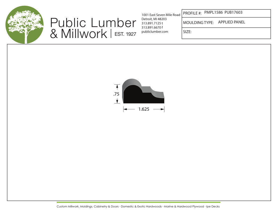 3/4"x1-5/8" Applied Moulding PMPL1586