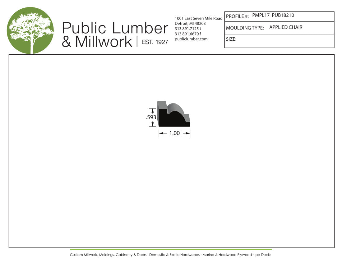 9/16"x1" Applied Moulding PMPL17