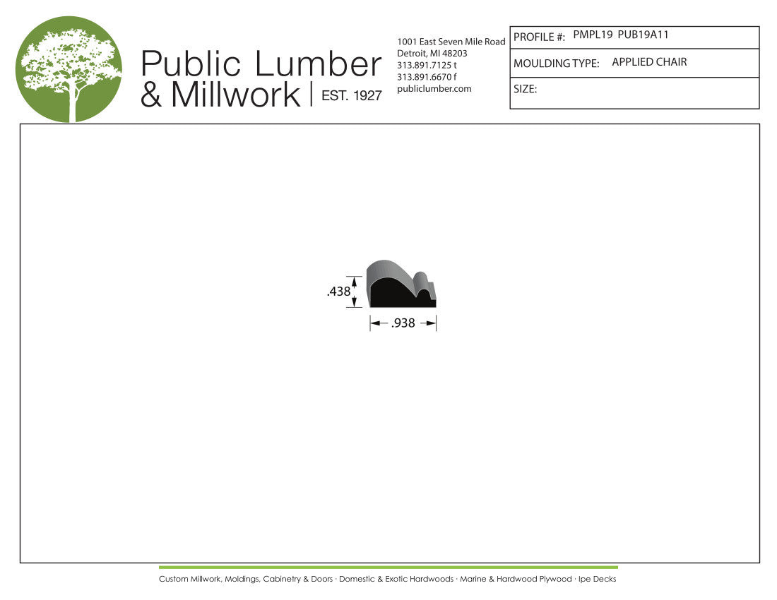 7/16"x1" Applied Moulding PMPL19