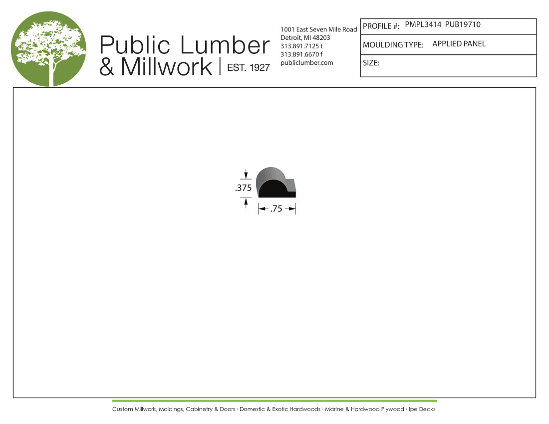 3/8"x3/4" Applied Moulding PMPL3414