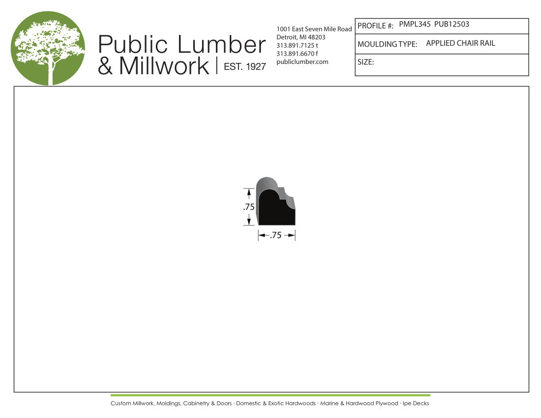 3/4"x3/4" Applied Moulding PMPL345